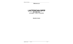 Lactoscan - Model S PFP - Milk Analyzers - Manual