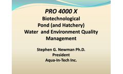 PRO 4000 X Biotechnological Pond (and Hatchery) Water and Environment Quality Management - Presentations