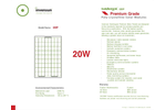 Sundragon - Model i20P - Poly-Crystalline Solar Panel - Brochure