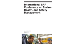 SAP Conference on Environment, Health, and Safety Management