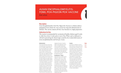 Avian Encephalomyelitis-Fowl Pox-Pigeon Pox Vaccine - Datasheet