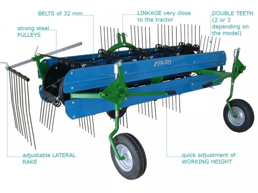 Molon Minor Mini 120 Belt Rakes For Tractor Back Linkage