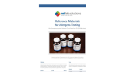 NSI Lab - Reference Materials for Allergens Testing - Datasheet
