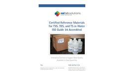 NSI Lab - Certified Reference Materials for TSS, TDS, and TS in Water - Datasheet