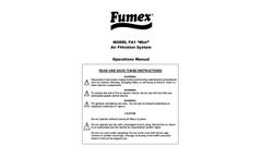 Fumex - Model FA1-Mini - Mini Industrial Air Purification System - Manual