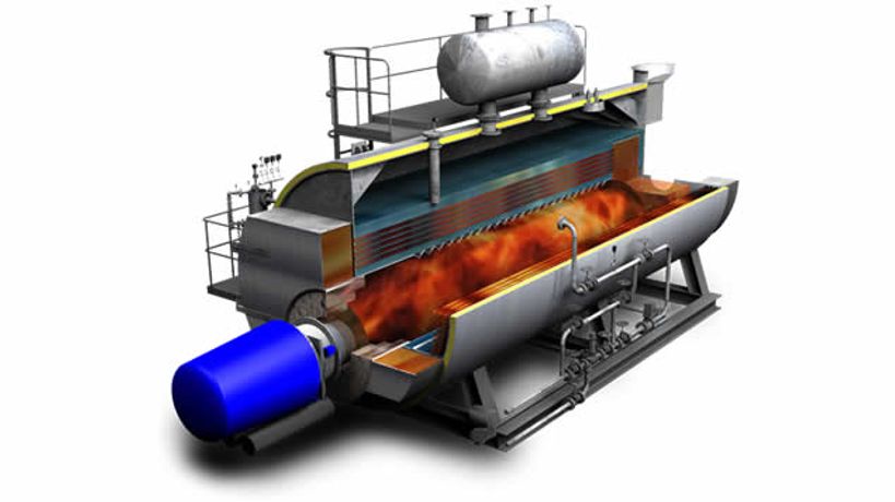 Model GVL-H - Horizontal, Three-Pass Fire Tube Steam Generator