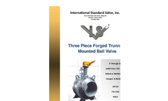 Model BT3E & BT3G Series - Trunnion Mounted Ball Valves Brochure