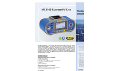 Eurotest PV Lite - Model MI 3109 - Photovoltaic (PV) Tester Brochure