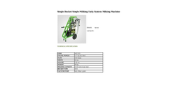 Agrose - Single Bucket Single Milking Fatty System Milking Machine - Brochure