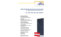  	Sun Value - Model SV – 230 / 235 / 240 / 245 / 250 PI-T - High-Performance Photovoltaic Modules Datasheet