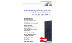 SUN VALUE - Model SV-280/285/290/295 Pl-T - High-Performance Photovoltaic Modules Brochure