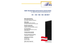 SUN VALUE - Model SV - 185 /190 /195 / 200 MI-T - High-Performance Monocrystalline Modules Brochure