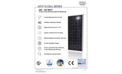 API - Model 285 - 335 WATT - 72 Cell Poly-Crystalline PV Modules - Brochure