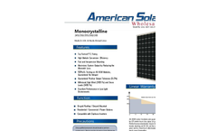Diamond Density - Model ASW – 245M, 250M, 255M, 260M, 265M - Monocrystalline Off-Grid Solar Module - Brochure