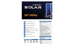 Model BEP 240Wp - Multi-Crystalline Photovoltaic Module Brochure