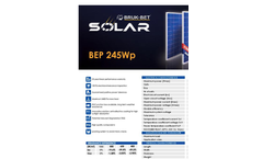 Model BEP 245Wp - Multi-Crystalline Photovoltaic Module Brochure