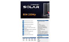 Model BEM 250Wp - Monocrystalline Photovoltaic Module Brochure
