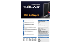 Model BEM 250Wp BLACK - Monocrystalline Photovoltaic Module Brochure
