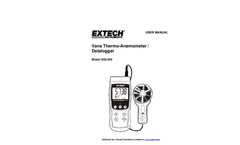 Extech - Model SDL300 - Metal Vane Thermo-Anemometer/Datalogger - Manual