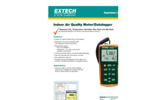 Extech - Model EasyView™ EA80 - Indoor Air Quality Meter/Datalogger - Datasheet