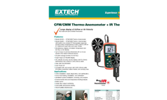 Extech - Model AN200 - CFM/CMM Mini Thermo-Anemometer with built-in InfraRed Thermometer - Datasheet