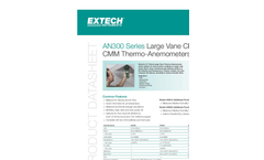 Extech - Model AN300 - Large Vane CFM/CMM Thermo-Anemometer - Datasheet