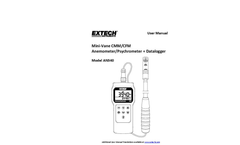 Extech - Model AN340 - CMM/CFM Anemometer/Psychrometer Datalogger - Manual