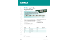 Extech - Model RH25 - Heat Index Psychrometer - Datasheet