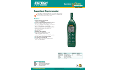 Extech - Model RH350 - Dual Input Hygro-Thermometer Psychrometer - Datasheet