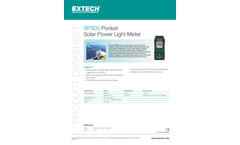 Extech - Model SP505 - Pocket Solar Power Meter - Datasheet