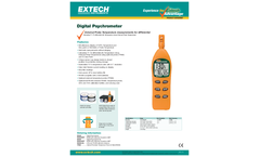 Extech - Model RH305 - Hygro-Thermometer Psychrometer Kit - Datasheet