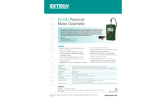 Extech - Model SL400 - Personal Noise Dosimeter with USB Interface - Datasheet