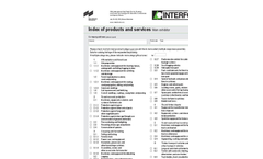 Index of products and services- Brochure