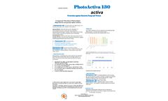 PhotoActiva - Model 130 - Transparent Waterborne Photocatalytic Dispersion for Non-Porous Indoor Surfaces - Datasheet