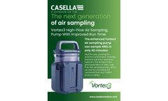 Casella - Model Vortex3 Standard - High-Flow Air Sampling Pump with Improved Run Time - Brochure