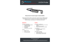 Photonic - Model UV254 Probe / Sensor - Photonic Measurements - OEM Modbus Probes for Water Quality Parameters - Datasheet