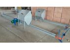 Chain feeding systems for breeders on floor and cages.