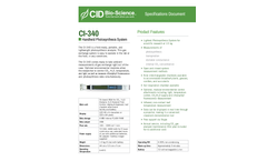 CI-340 Handheld Photosynthesis System - Specifications