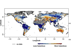 Figure 1: Map of areas facing drought hazard. (Image credits: Carrao et al. 2016, https://doi.org/10.1016/j.gloenvcha.2016.04.012)