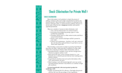 Shock Chlorination For Private Well Owners Brochure