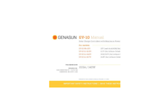 Genasun - Model GV-10 - 140W 10.5A - Solar Charge Controller with MPPTl Manual