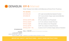 Genasun - Model GV-5 | 65W 5A - Solar Charge Controller with MPPT Brochure