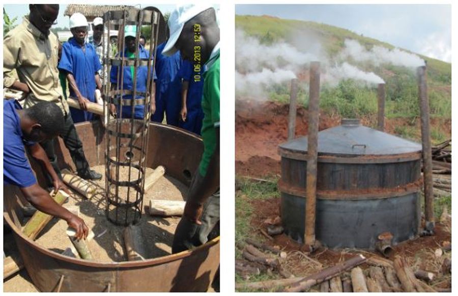 Metal kilns in Africa also using chimneys with improved efficiencies