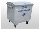 Model 1100 Lt. - Hot Dip Galvanized Waste Container with Semi Dome Lid