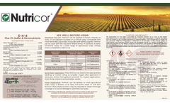 Nutricor - Liquid Fertilizer - Product Label