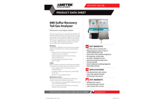 AMETEK PI - Model WR-888 - Sulfur Recovery Tail Gas Analyzer  - Data Sheet