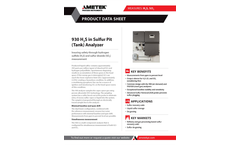 AMETEK PI - Model 930 - H2S in Sulfur Pit Analyzer - Datasheet