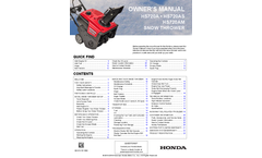 Honda - Model HS720AM - Snow Blowers Manual