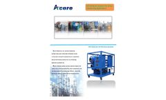Acore - Model VHF - Hydraulic Oil Filtration Machine Brochure