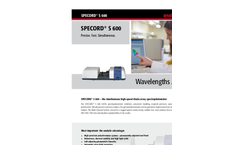 Specord S 600 UV Vis Diode-Array Spectrophotometer - Brochure